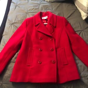 Preston & York wool coat red